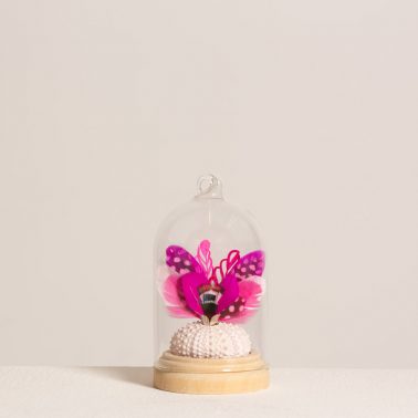 Cloche Papillon rose